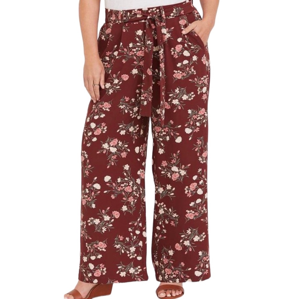 Torrid Crepe Floral Wide Leg Pans 4